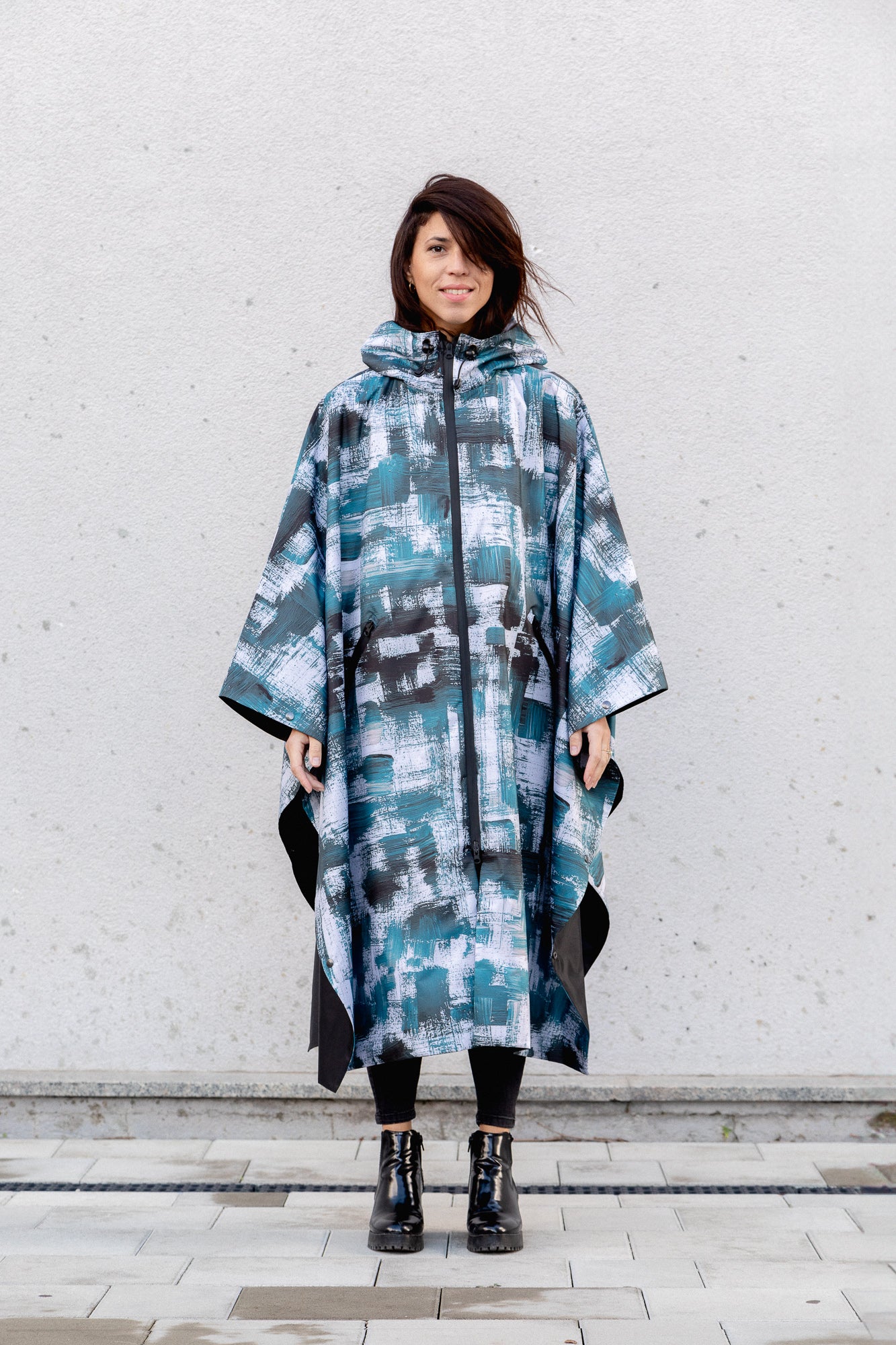 Poncho - Stains Turquoise