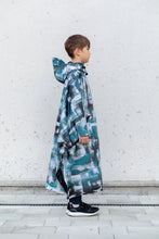 Load image into Gallery viewer, Kids Poncho - Stains Turquoise