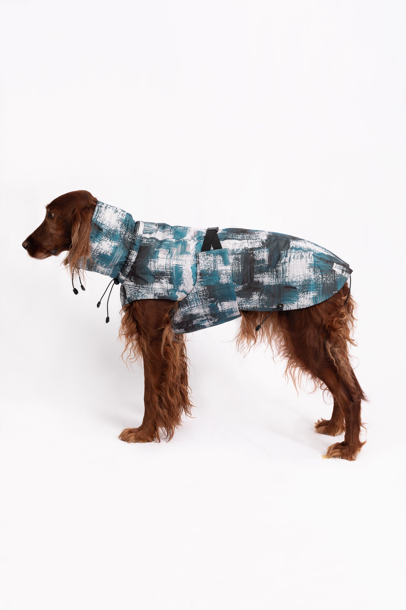 Dog Winter Coat - Stains Turquoise