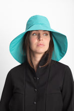 Load image into Gallery viewer, Wide Brim Bucket Hat - Bright Turquoise
