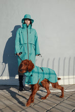 Load image into Gallery viewer, Dog Extended Raincoat - Bright Turquoise
