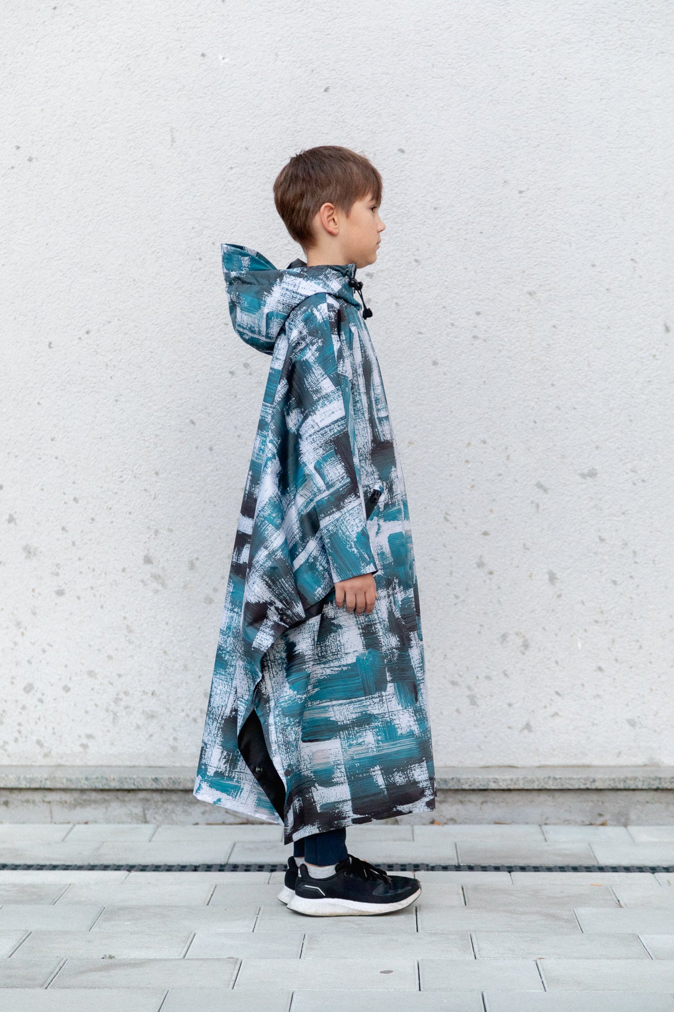 Kids Poncho - Stains Turquoise
