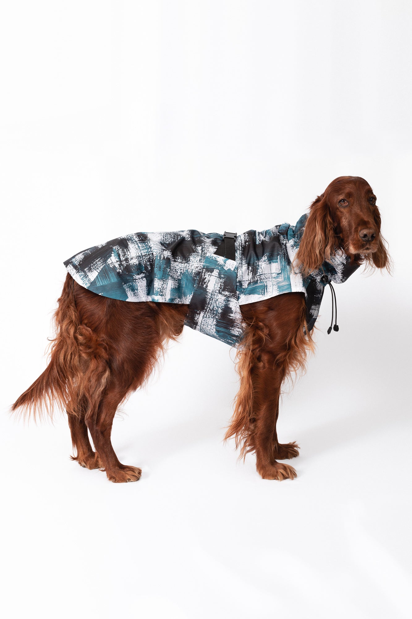 Dog Raincoat - Stains Turquoise
